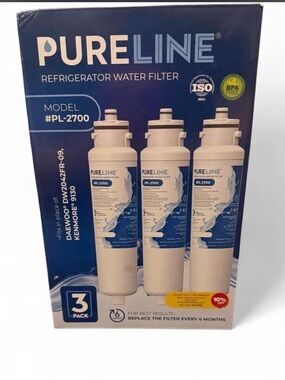 PureLine PL-2700 White Refrigerator Water Filter - 5 Total Filters
